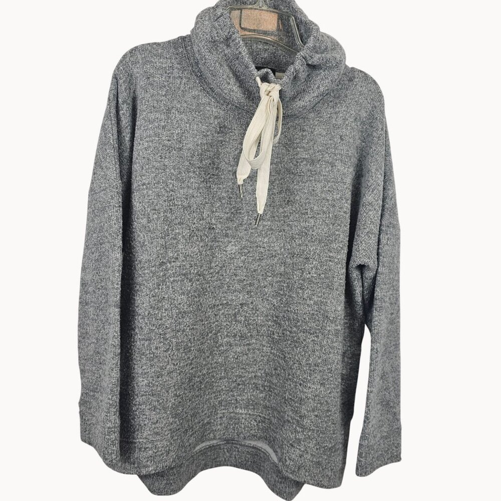 J.Crew Sweatshirt Womens L Heather Gray Cowl Neck Cozy Comfy Tunic Warm Pullover